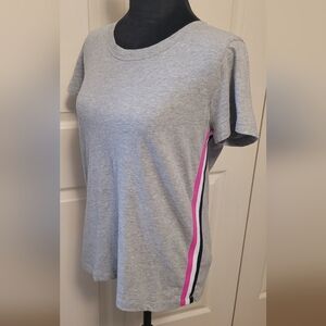 🔥2For$20 J. Crew Gray Tee with Pink, Navy & White Stripes SIZE SMALL